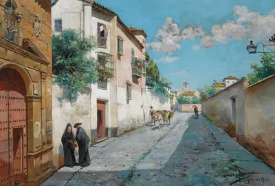 Улица в Гранаде by Мануэль Гарсия и Родригес, 1920 — digital art print download