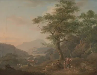 A Landscape with Figures by Nicholas Pocock — digital art print download