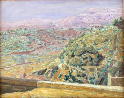 Udsigt fra Slotspladsen, Cagnes by Niels Larsen Stevns, 1923 — digital art print download