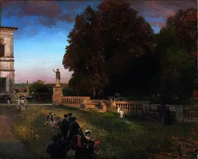 В парке Виллы Боргезе by Освальд Ахенбах, 1886 — digital art print download