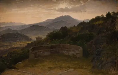Пейзаж у Субиако. Закат by П. К. Сковгорд, 1868 - 1869 — digital art print download