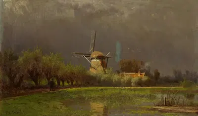 Пейзаж с ветряной мельницей by Поль Жозеф Константин Габриэль, 1848-1889 — digital art print download