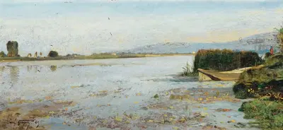 Вид на Сену в Триэле by Поль-Камиль Гигу, 1865 — digital art print download