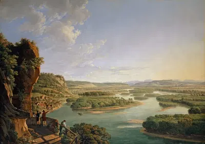 Вид с Иштейнерклотца вверх по Рейну к Базелю by Петер Бирманн, 1819 — digital art print download