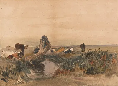 Cattle by a Stream by Peter DeWint — digital art print download