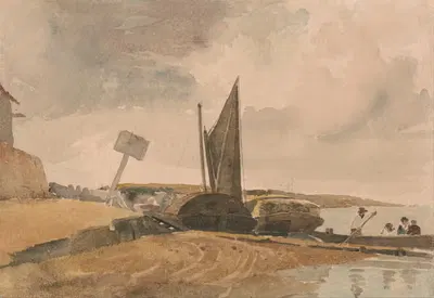 Low Tide, boat landing by Peter DeWint — digital art print download