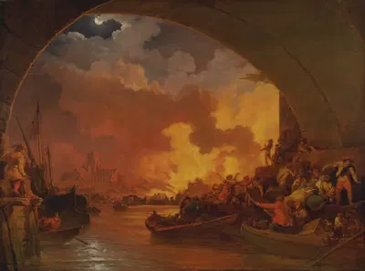 Великий пожар в Лондоне by Филип Джеймс де Лутербург — digital art print download