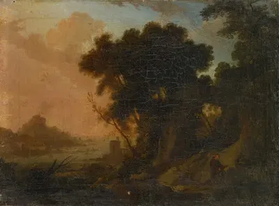 Пейзаж с отшельником by Пьер Антуан Патель-младший, 1696 — digital art print download