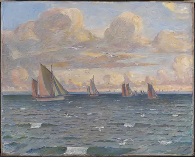 Ships in the Sound by Poul Simon Christiansen, 1910 – 1917 — digital art print download