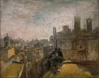 Вид на Барселону с крыши на Рьере де Сант Жоан by Рамон Марти i Альсина, 1889 — digital art print download