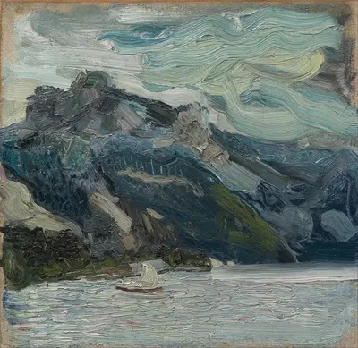 Озеро Траун с горой, спящей греческой женщиной by Ричард Герштль, 1907 — digital art print download