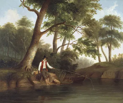 Человек, ловящий рыбу by Роберт С. Дункансон — digital art print download