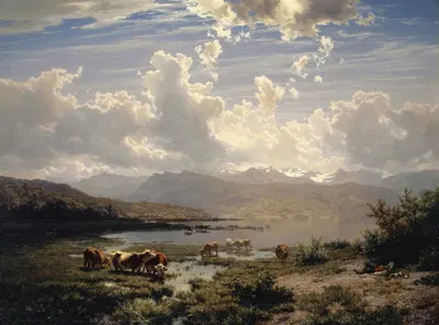 Landscape at Lake of Lucerne by Robert Zünd — digital art print download