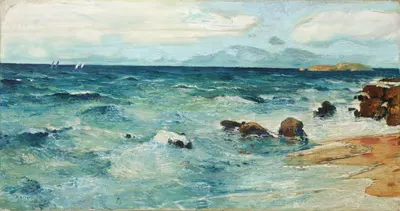 Прибрежный пейзаж by Рудольф Лёв, 1907 — digital art print download