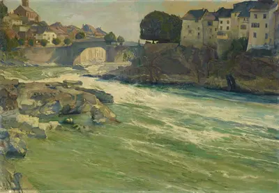 Рейн в Лауфенбурге by Рудольф Лёв, 1907 — digital art print download