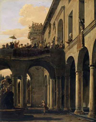 Samson Destroying the Temple by Соломон де Брей, 1659 — digital art print download