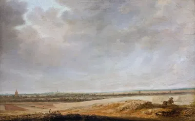 Landscape with Cornfields by Jacob Salomonsz. van Ruysdael, 1638 — digital art print download