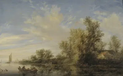 Речной пейзаж by Якоб Саломонсз. ван Руйсдал, 1644 — digital art print download