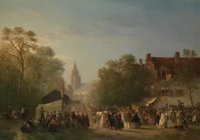 Ярмарка в Шевенингене by Самуэль Вервер, 1859 — digital art print download