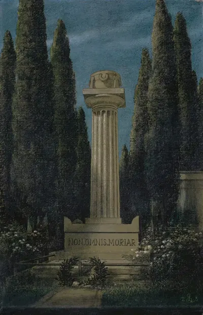 Tomb of Arnold Böcklin at the Cemetery Agli Allori by Sigmund Landsinger, 1925 — digital art print download