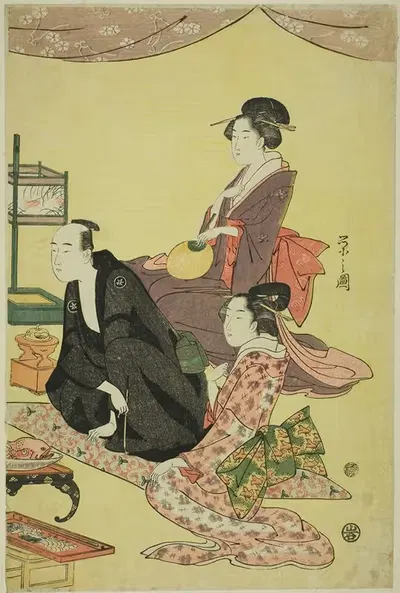 Сцена банкета by Чобунсай Эйси, c. 1795 — digital art print download