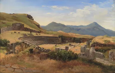 Руины античного театра в Тускуле, Италия by Торольд Брендструп, 1848 — digital art print download