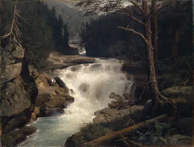 Водопад в долине Аверс by Эрнст Шиесс, 1867 — digital art print download