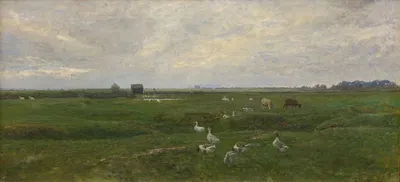 Гуси у озера. Надвигается буря. Драгёр, остров Амагер by Вигго Йохансен, 1893 — digital art print download