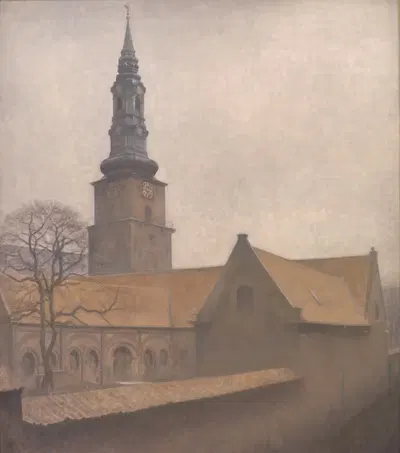 St. Peter's Church, Copenhagen by Vilhelm Hammershøi, 1906 — digital art print download