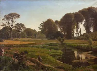 Летний день. Мотив из Хорнеланда у Фоборга by Вильгельм Кюн, 1869 — digital art print download