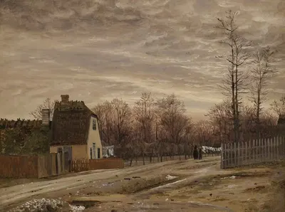 Evening after a Thaw. Taabæk, North of Copenhagen by Vilhelm Kyhn, 1850 – 1859 — digital art print download
