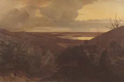 Поздний вечер у Химмельбьергета, Ютландия by Вильгельм Кюн, 1874 — digital art print download