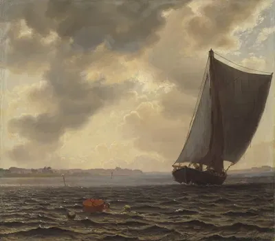 Парусные лодки в заливе Гулдборг by Вильгельм Кюн, 1861 — digital art print download