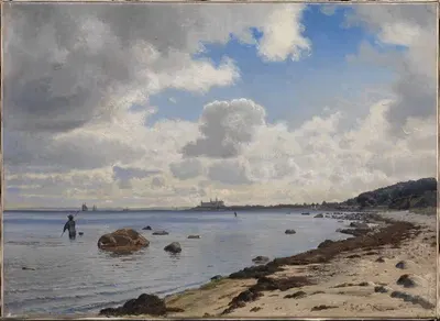 Северное побережье Зеландии с видом на Кронборг by Вильгельм Кюн, 1880 — digital art print download