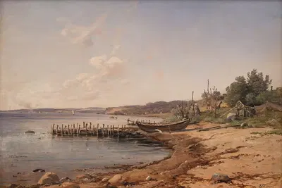 Пляж у залива by Вильгельм Петерсен, 1872 – 1876 — digital art print download