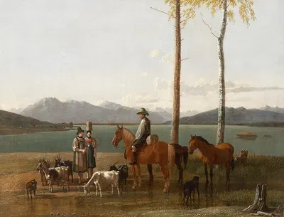 Morning at the Tegernsee by Wilhelm von Kobell, 1827 — digital art print download