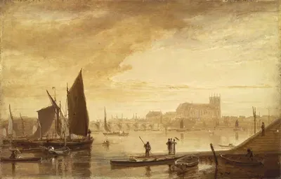 Westminster Bridge and Abbey by William Daniell — digital art print download