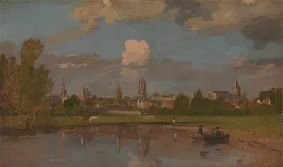 Оксфорд с реки с Христовой церковью на переднем плане by Уильям Тёрнер из Оксфорда — digital art print download
