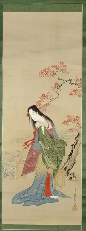 Соленые девицы, Матсукадзе с пальто Юкихиры by Чобунсай Эйси, c. 1800 — digital art print download