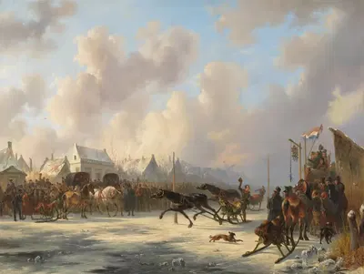 Конные скачки в Заандаме by Вутерус Версхур, 1838 — digital art print download