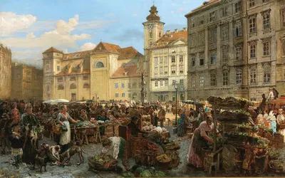Вена, вид на рынок на Фрейунг by Алойс Шённ — digital art print download
