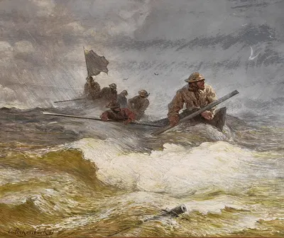 Rescue at Sea by Andreas Achenbach, 1891 — digital art print download