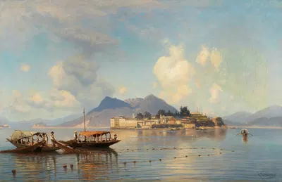 Вид на Изолу Беллу на озере Маджоре by Аскан Луттерот — digital art print download