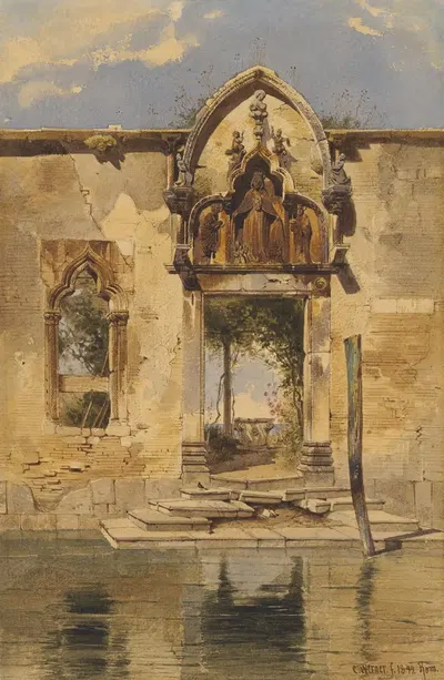 Портал Мадонны делла Мизерикордия с канала by Карл Фридрих Генрих Вернер, 1844 — digital art print download