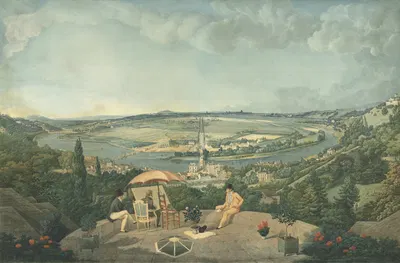 Вид на Париж с террасы павильона Бримборион by Карл Верне, 1810-1812 — digital art print download