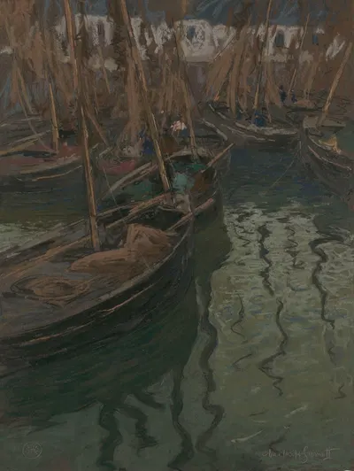 Гавань гармонии – рыболовные лодки by Чарльз Фромут, 1897 — digital art print download
