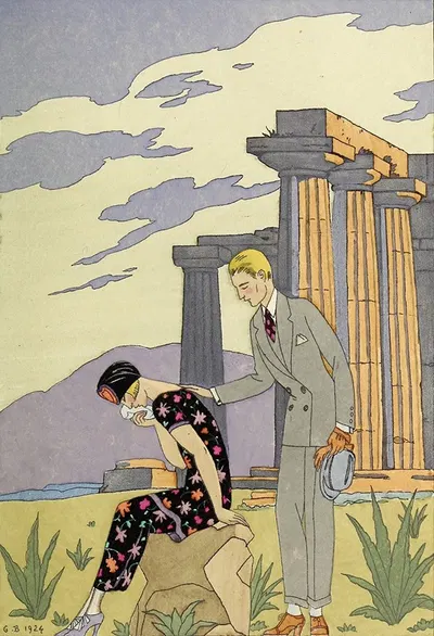 Фалбалы и фантасмагории, Паэстум by Жорж Барбье, 1925 — digital art print download