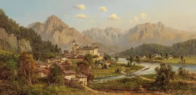 Замок Амбрас в Тироле by Эдмунд Хёд, 1880 — digital art print download