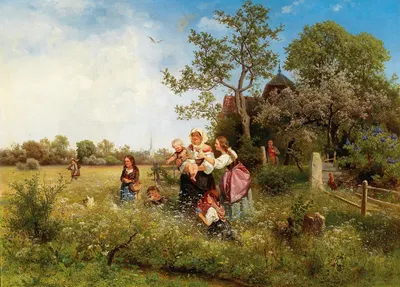 Весенний пейзаж by Эдуард Леонхарди, 1858 — digital art print download