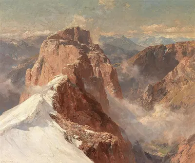 A View of Crozzon di Brenta from Cima Tosa with Pilastro dei Francesi by Edward Theodore Compton, 1917 — digital art print…